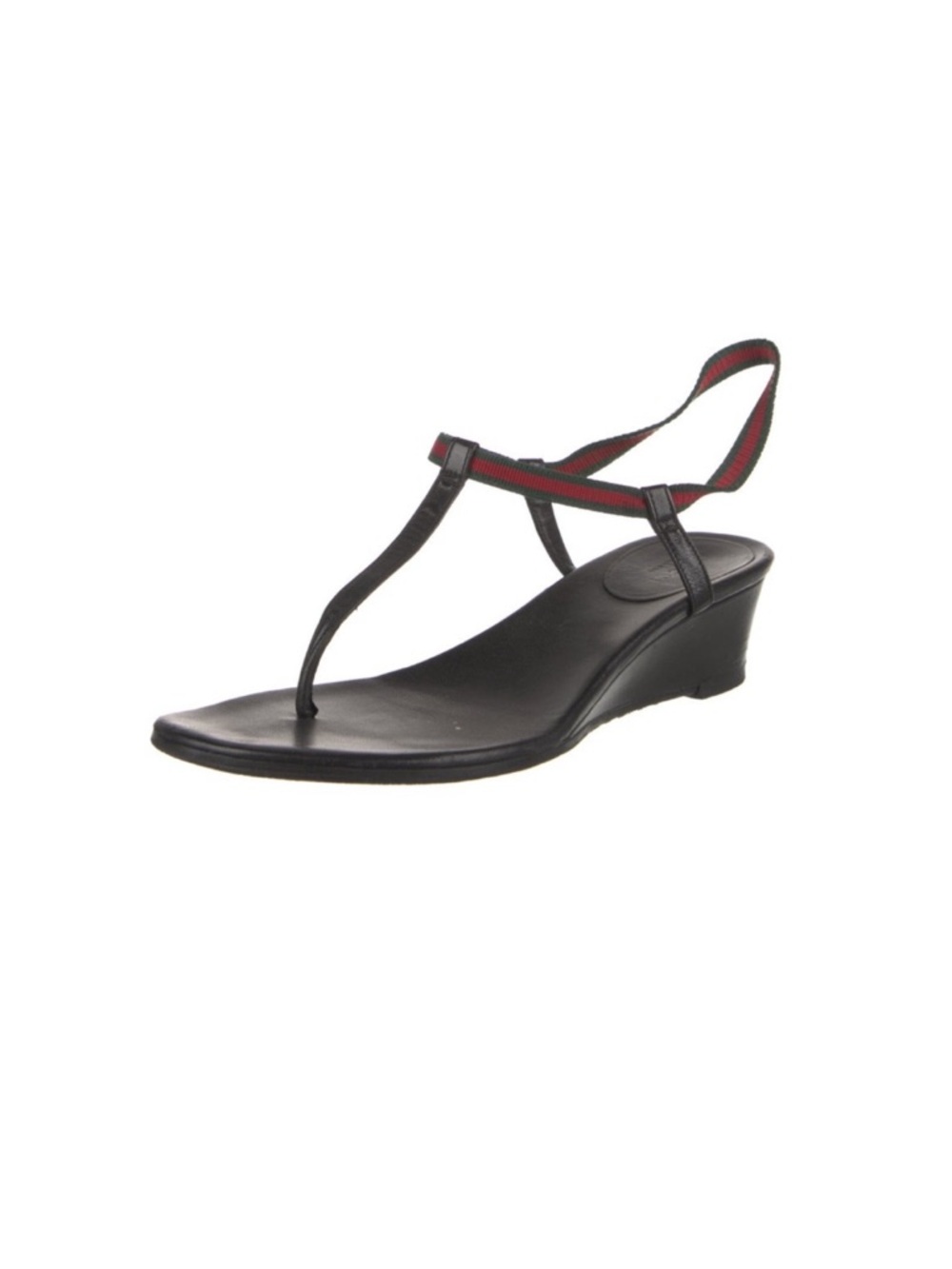 Gucci Web Accent T-Strap Sandals